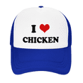 thumbnail image 2 of I Heart Chicken Love Food Funny Trucker Hat Mesh Cap Unisex Blue, 2 of 5