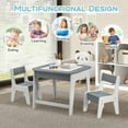 thumbnail image 5 of Laijoy 3-in-1 Kids Wooden Table & 2 Chairs Set w/ Storage Detachable Blackboard Drawing, 5 of 8