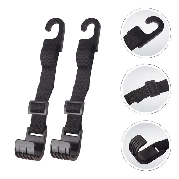 KAKOWELY 2Pcs Universal Car Hooks Black Plastic Back Seat Hangers for Expanding Vehicle Storage