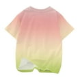 thumbnail image 5 of Odeerbi Toddler Kids Boys Girls Gradient Tops Short Sleeve T-shirt Summer Funny Graphic Shirts 3-14 Years Pink, 5 of 5