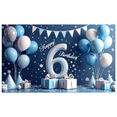 thumbnail image 3 of Yatrandify Blue Balloons Happy Birthday Number 6 Banner Decorative Design Birthday Party for Kids Celebration Indoor Decoration Photo Backdrop, 3 of 8