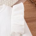 thumbnail image 3 of Toddler Girl Winter Fall Outfit Long Sleeve Knitted Ruffle Sweater Top Belt Mini Skirt with Pocket 9M-4Y, 3 of 5