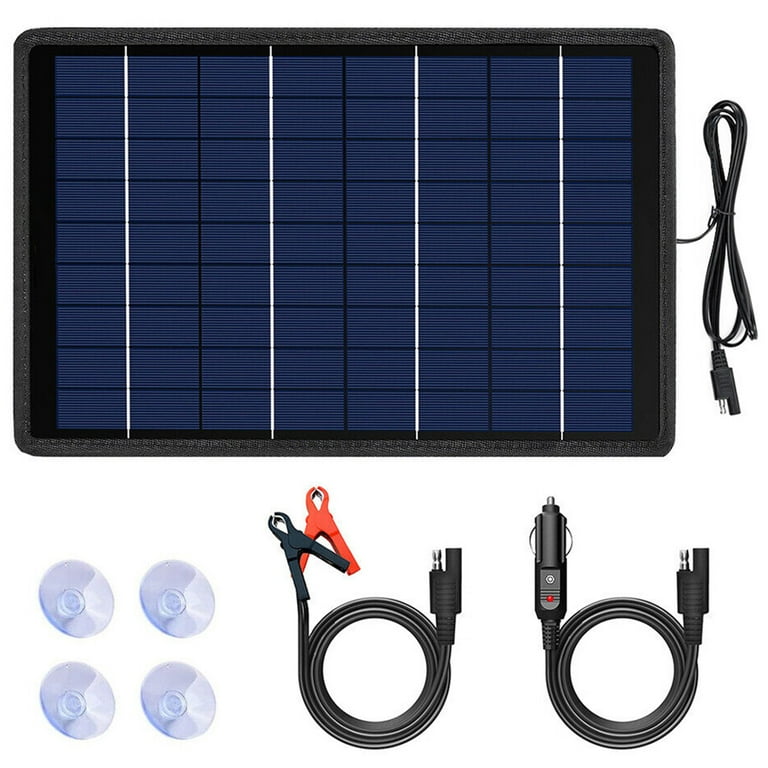 Car battery 2024 with solar panel