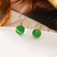 thumbnail image 5 of 18G Tiny Round Cat's Eye Stud Earrings for Women 925 Sterling Silver Post Pin Hypoallergenic Dainty Circle Small Cartilage Studs Cute Piercing Jewelry, 5 of 12