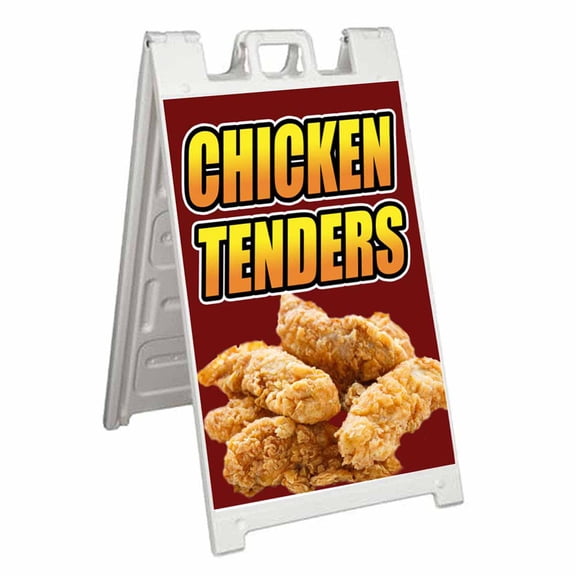 Chicken Tenders (24" X 36") Standard A-Frame Signicade, Includes Decal Applied To Stand