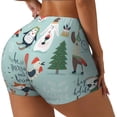 thumbnail image 2 of Naloa Christmas Winter Animals Biker Shorts for Women Seamless Scrunch Short Women’s Yoga Shorts for Gym Running Sport Shorts - Medium, 2 of 9