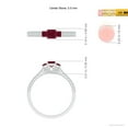 thumbnail image 5 of ANGARA Natural Aeon Square Ruby Three Stone Engagement Ring with Milgrain in 14K White Gold for Women (Size-3.5mm) | July Birthstone, Anniversary, Jewelry Gift for Women | Natural Ruby Ring, 5 of 10