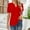 Red, variant on Shirts for Women Floral Printed V Neck Tunic Blouse Pleated Puff Short Sleeve Top Lightweight Polyester Spandex Rayon Blend Casual Shirt 2Xl Size Spring Summer Womens Tops