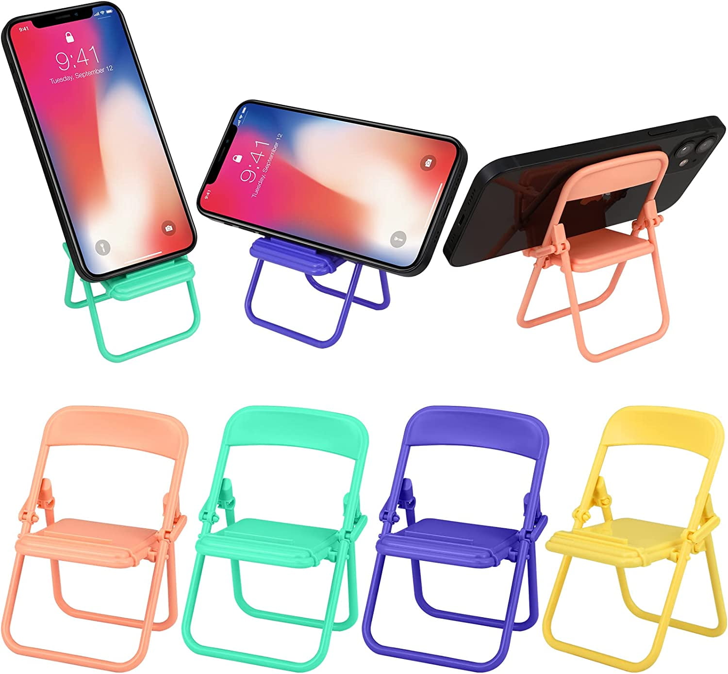 4 Pcs Mini Chair Phone Holder Chair Cell Shape Cellphone Stand Cute