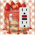 thumbnail image 1 of Metal Light Switch Plate Cover Elegant Strawberry Cake Dessert CAK006, 1 of 13