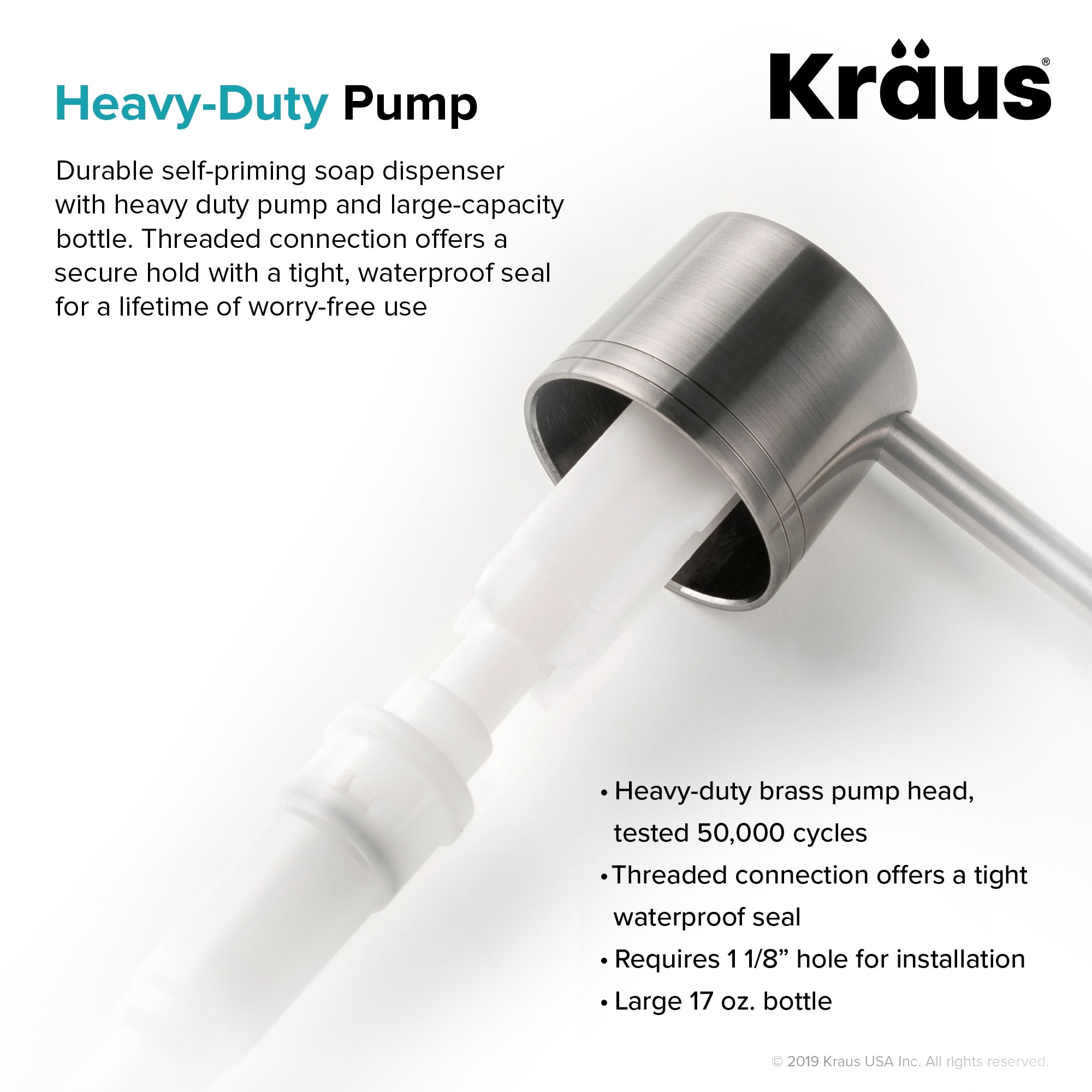 KRAUS Kitchen Soap and Lotion Dispenser in Spot Free Stainless Steel
