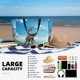 thumbnail image 5 of Fotbe Elephant Giraffe Bolsa de Viaje para Playa - Resistente al Agua, Bolsa Tote de Gran Capacidad y Ligera con 7 Bolsillos para Mujeres y Hombres, 5 of 7