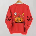 thumbnail image 6 of Women's Crewneck Pullover Sweatshirt Halloween Graphic Tops Long Sleeve Casual Fall Shirts Cute Pumpkin Candy Print Loose Fit Activewear for Festivals, 6 of 7