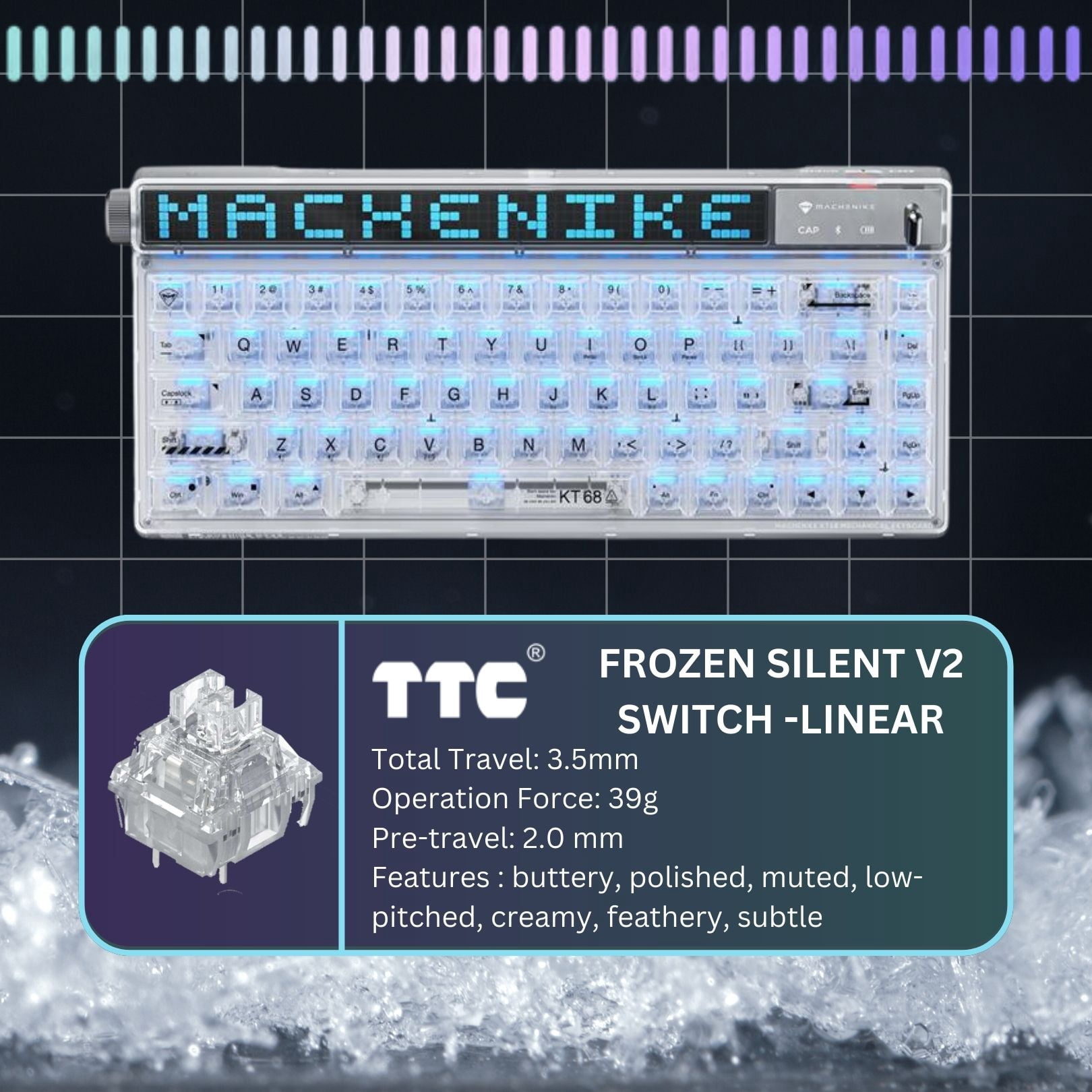 Machenike KT68 Pro 65% RGB Wireless Compact Mechanical Gaming
