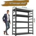 thumbnail image 2 of 5 Tiers Book Shelves, Office Shelf Organizer, Heavy Duty Book Shelving, Adjustable Bookshelf, Freestanding Book Shelves, Book Shelves for Living Room, Black Bookshelves (47.24"W*18"D*78"H), 2 of 11