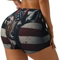 thumbnail image 2 of Kdxio Vintage American Deer Print Workout Shorts for Women Seamless Soft Smooth Gym Yoga Scrunch Active Shorts, 2 of 5
