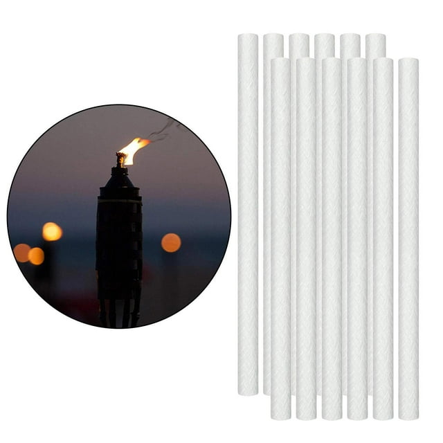 Mechas de fibra de vidrio CUTICAT 10 pulgadas para Antorcha Tiki 12 Uds