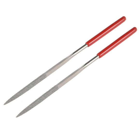2Pcs 4mm x 160mm Triangular Diamond Needle File 150 Grit