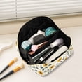 thumbnail image 2 of FORMRS Makeup Bag Travel Cosmetic Organizer for Women Fold Flat Zipper Pouch with Handle, Sunflower Pattern, 2 of 8