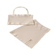 thumbnail image 1 of 2Pcs Kids Summer Outfit  Solid Color Ribbed Halter Neck Sleeveless Crop Tops + Short Slit Skirt for Girls  2-7 Years, 1 of 7