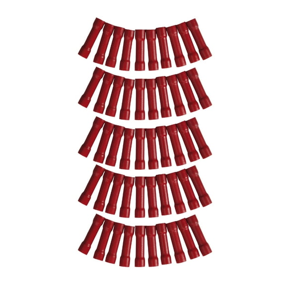 Harmony Audio HA-BC1822 Car Stereo Butt Connectors 18 to 22 Gauge Red 50 Pack