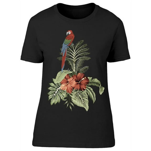 Hawaiian Style Palm And Parrot T-Shirt Women -Image by Shutterstock, Female 3X-Large