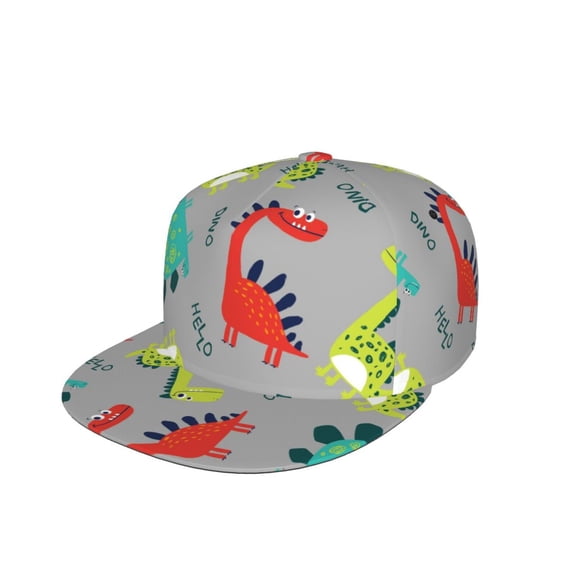 Kdxio Cute Dinosaur Print Snapback Hat for Men Women,Adjustable Baseball Cap