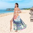 thumbnail image 6 of FORMRS Womens Long Sarong Beach Wrap Semi-Sheer Bikini Skirt Bathing Swimsuit Cover Up, Floral Mountain, 6 of 7