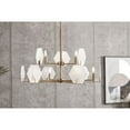 thumbnail image 4 of Rae Collection Nine-Light Brushed Bronze White Alabaster Glass Luxe Chandelier Light, 4 of 8