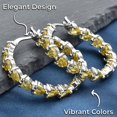 thumbnail image 5 of Heart Funky Earring Hoops - Cubic Zirconia Birthday Earrings for Women Yellow Jewelry Birthday Christmas Gifts for Her - Yellow, 5 of 7