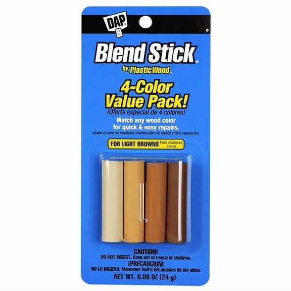 18-Pack of 0.86 Oz. Dap 7079804101 Light Browns Plastic Wood 4-Color Blend Stick Value Pack