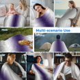 thumbnail image 5 of Gray Purple Cooling Blanket, Lightweight Breathable Summer Throw Blanket with Double Sided Cold Effect, Modern Gradient Geometric Picnic Beach Blankets Bed Sheet for Hot Sleepers 50"x60", 5 of 8