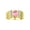 Pink Ice, variant on Yellow Gold Plated Silver Classic 8X6MM Oval Pink Ice & Sparkling Diamond Ring - Birthstone Jewelry for Men -Size 8