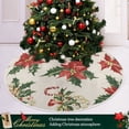 thumbnail image 3 of Yayeee Christmas Tree Skirt 35 inches for Xmas Tree Holiday Party Decoration, Red Christmas Poinsettia, 3 of 6