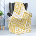 thumbnail image 4 of Yellow Chevron Soft Flannel Fleece Throw Blanket, Hand Drawn Aztec Pattern Motif with Dashed Lines, Cozy Plush for Indoor and Outdoor Use, 50" x 60", Mustard White, by Ambesonne, 4 of 5