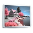 thumbnail image 2 of Designart "Memorable Pink Lakeshore I" Lake House Cottage Floater Framed Wall Art Print, 2 of 7