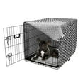 thumbnail image 5 of Abstract Dog Crate Cover, Geometric Simplistic Disc Shaped Round Shapes with Inner Circles Motif, Easy to Use Pet Kennel Cover Small Dogs Puppies Kittens, 7 Sizes, Charcoal Grey White, by Ambesonne, 5 of 6