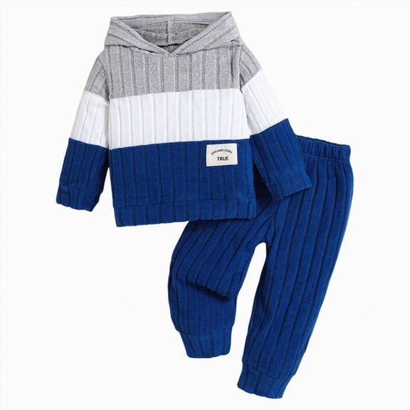 Gibobby Toddler Boy Clothes 2Pcs Outfit Set Boy Outfit Kids Pullover Sweatshirt Pants Fall Winter Clothes for 2T 3T 4T 5T 6T 7T Boys(18-24 Months,Blue)