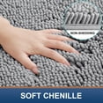 thumbnail image 2 of Smiry Luxury Chenille Bathroom Rugs, Extra Soft and Absorbent Bath Mat, Light Grey, 20"x30", 2 of 8