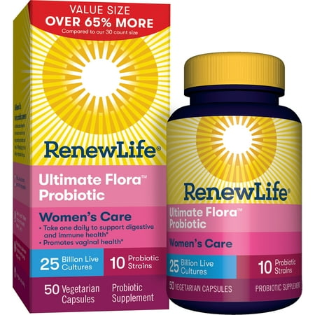 Flora 30 Capsules - Renew Life - Ultimate Flora Probiotic Women's Care - 25 billion - 50 vegetable capsules