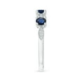 thumbnail image 3 of ANGARA Natural Blue Sapphire & Diamond Ring in 925 Sterling Silver for Women (Size-3.5mm) | September Birthstone, Anniversary, Jewelry Gift for Women | Natural Blue Sapphire Ring, 3 of 9