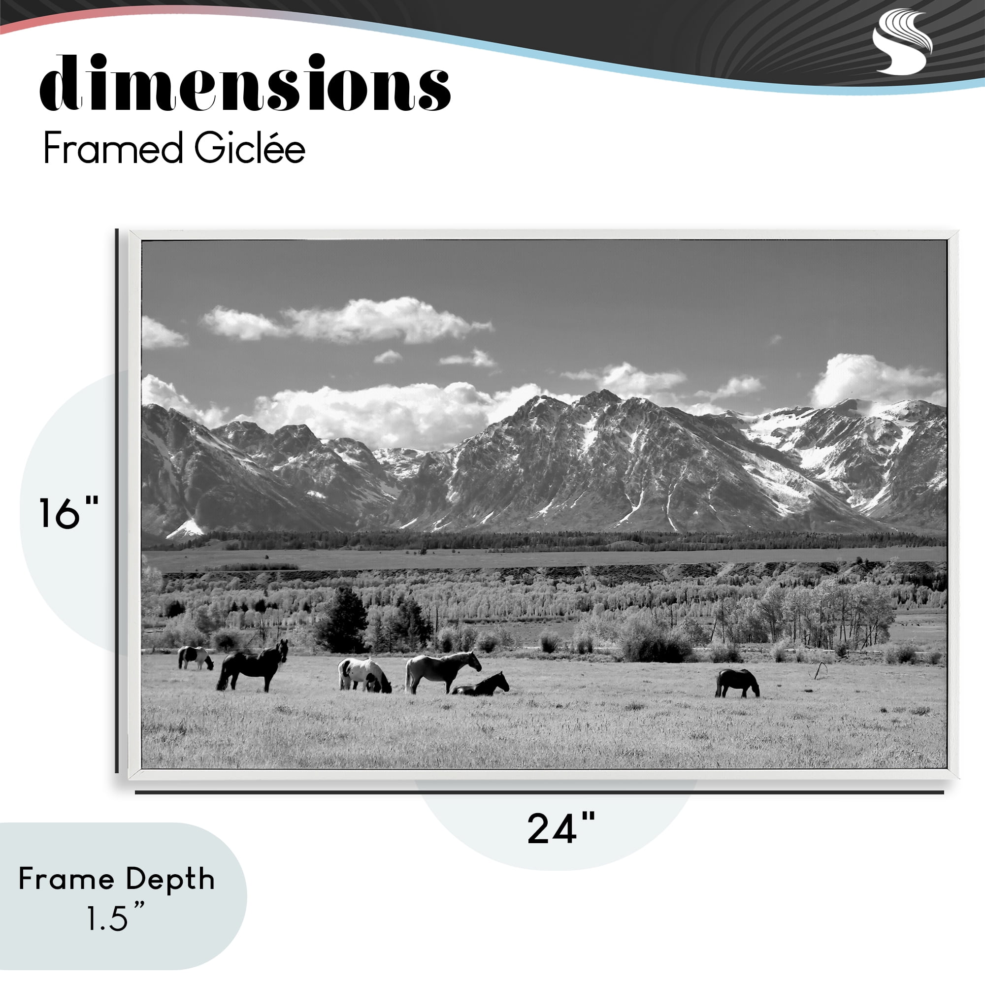 Stupell Industries Wyoming Ranch Horses Grazing White Framed Giclee Art, design by Steve Toole