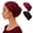Black-red, variant on 2 Pack Lace Beanie Hat Turban Chemo Cap Cancer Headwear Head Hair Covering Wrap for Women Sleeping Cap Night Hat.