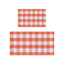 Uutvmp Fall Outdoor Rug Set, Halloween Thanksgiving Decor Rug, Plaid Outdoor Rug, Layered Doormats for Front Door Porch Farmhouses Entryway Patio Rugs