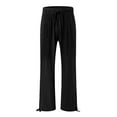 thumbnail image 5 of Wide Leg Pants for Women 2025 Lightweight Elastic Waist Drawstring Loose Fit Casual Pants with Pockets Trousers, 5 of 6