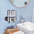 thumbnail image 6 of Tuvgenk Clear 2-Chamber Soap Dispenser, Wall Mounted Shampoo Bottle for Bathroom, No Drill Adhesive Holder, Refillable for Shower, 6 of 6