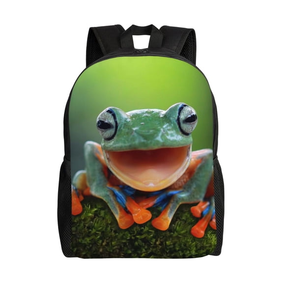 Honeii Tree Frog Print Laptop Backpack for Work, College, Travel, Daily Backpacks for Men Women, Sport Rucksack,Computer Bag
