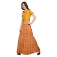 thumbnail image 2 of Moomaya Printed Rayon Cold Shoulder Crop Top And Skirt Ethnic Set For Women, 2 of 6