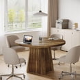 thumbnail image 7 of Tribesigns Round Conference Table for 4-6 People, 47-Inch Meeting Table with Thickened Tabletop for Conference Room, Seminar, Business, 7 of 7