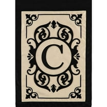 Evergreen 12.5 in. x 18 in. Cambridge Monogram Garden Applique Flag Letter C